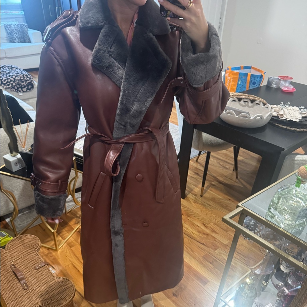 WeWoreWhat Brown and Gray Coat
